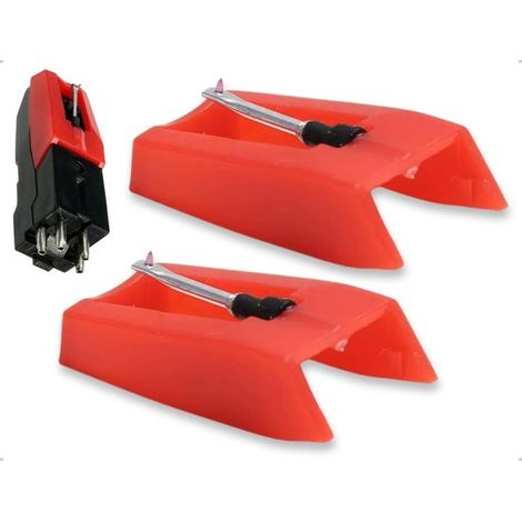 Dailygoods Ersatznadeln (2 Stück) Kompatibel mit Crosley/Ion Leicht und robust Rotes Design Gute Klangqualität Plattenspielernadel (1/5)