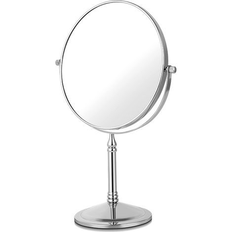 Specchio da trucco ingrandente 10x, lente d'ingrandimento bifacciale 1x e 10x con supporto, lente da tavolo rotante a 360° per bagno o camera da letto (1/5)