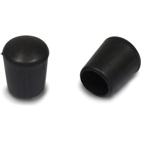 Embouts de protection ronds en caoutchouc noir pour tuyaux d'un diamètre intérieur de 12 mm (16 pièces/paquet) (1/3)