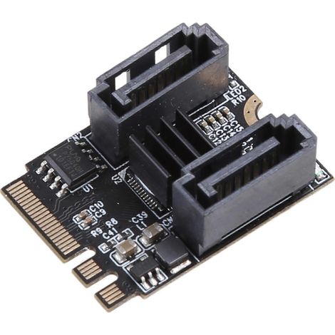 Treiberfreie SATA-Karte für M.2 A für Key + E für Key auf 2-Port-SATA-3-Adapter fürs Auto (1/5)