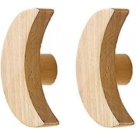 Wandhaken aus Holz für Kinder, Wandgarderobe für Taschen, Handtücher und Oberbekleidung, skandinavisches Dekor (2er-Pack)