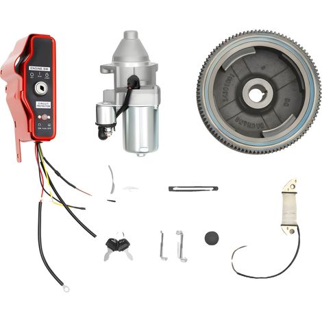 Motor de arranque, kit de arranque eléctrico, compatible con los modelos de motor genéricos GX340 y GX390, rojo. (1/2)