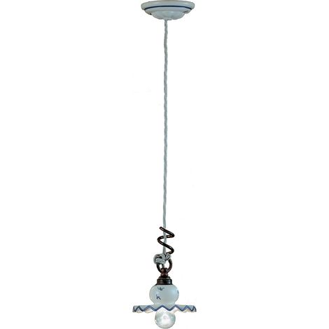Lampadario Classico Roma Metallo E Ceramica Nero Sfumato Rame 1 Luce E14 (1/5)