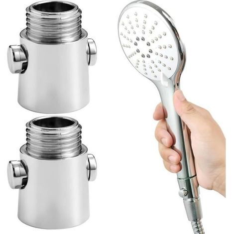 Bardusch-2PCS Stop Douche,Robinets d\'Arrêt Pommeau de Douche en ABS,Économiseur d\'Eau,Interrupteur à Un Bouton pour Cuisine ou Douche (1/4)
