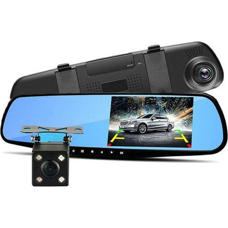Dashcam Voiture Avant Et Arrière. Caméra De Voiture Avec Ecran De 4.3” Pouces. 1080P. 12-24V/2A (1/4)