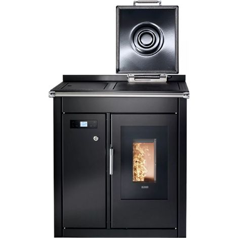 BRICOSOL COCINA DE PELLETS KLOVER MODELO SMART 80 BT Negro (1/5)