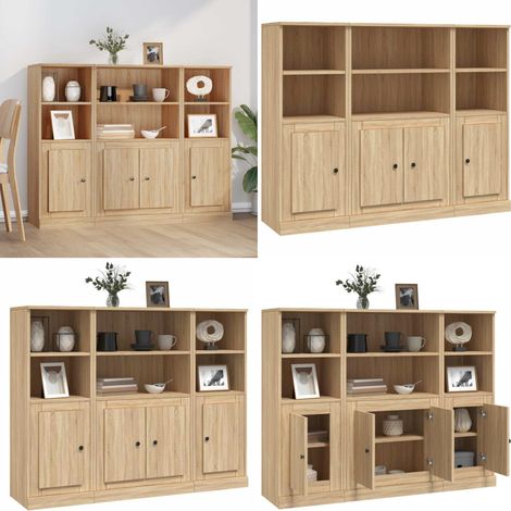 Buffets 3 pcs chêne sonoma bois d'ingénierie - Buffet - Meuble De Rangement - Armoire - Commode - Bois D'ingénierie - Home & Living (1/5)