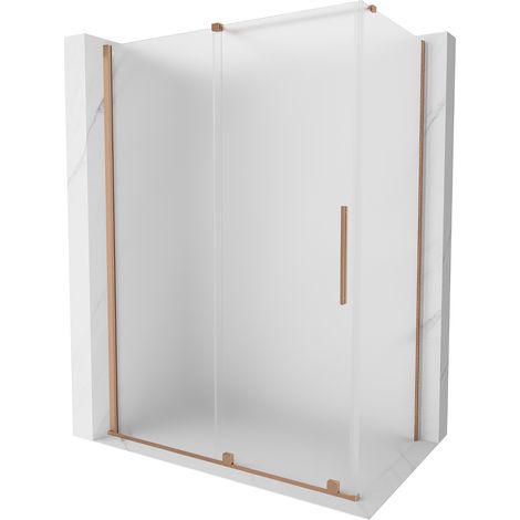 Mexen Velar cabina doccia scorrevole 130 x 70 cm, ghiaccio, rame spazzolato - 871-130-070-31-65 (1/5)