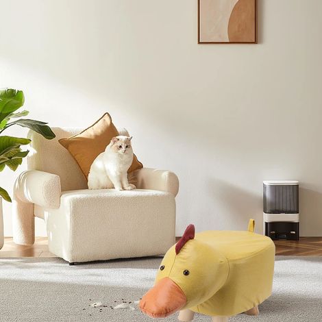 Tabouret bas mignon et tendance, parfait pour les enfants paresseux, pour une utilisation créative à la maison, dans le salon, tabouret à chaussures en forme d'animal de dessin animé, petit canard jau (1/5)