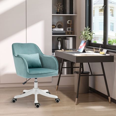Poltrona da ufficio massaggiante Vinsetto effetto velluto con funzione vibrante, 55 cm x 65 cm x 86 cm, verde.