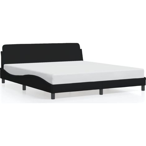 Lit double,Lit adulte,Cadre de lit Dover noir 160x200 cm tissu CFW5762368 (1/5)