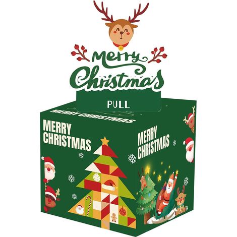 Tirelire de Noël pour cadeau en espèces, boîte cadeau surprise de Noël, boîte cadeau amusante à tirer de l'argent de la tirelire, tiroir à monnaie de Noël avec carte de sortie (style B)