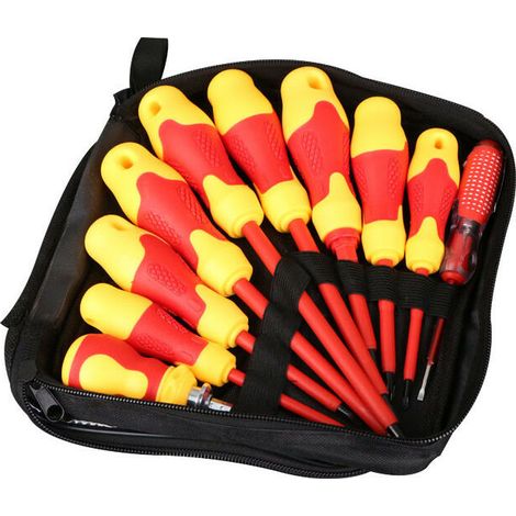 Lot de 10 tournevis isolés 220v-550v avec fentes magnétiques tournevis télescopiques multifonctions pour électricien