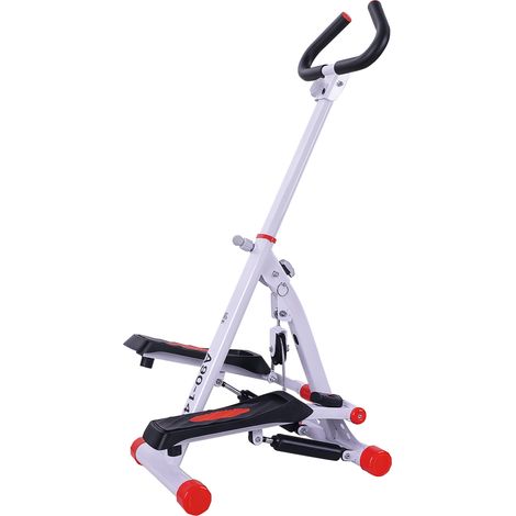 Red Stepper with Handle Grip for Home Aerobic Fitness Workout Machine
