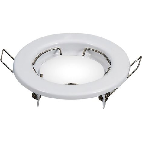 Portafaretto led VTAC fisso in metallo ad incasso scatola da 2 pezzi -Cromato - diametro 93 x h.27 mm (1/2)