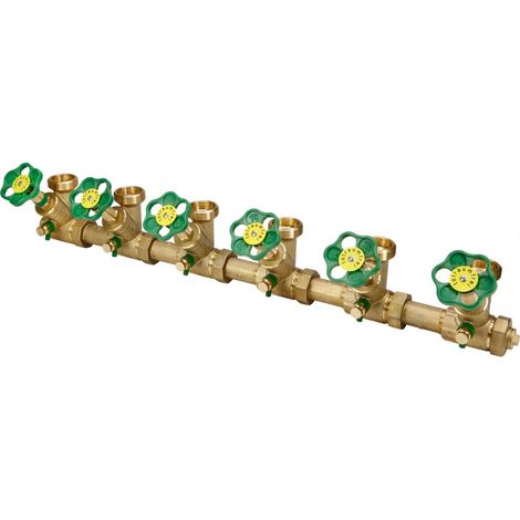 Schlösser ATV-Verteiler mit nichtsteigender Spindel, 6-fach, DN 25, Eingang 1", oberer Ausgang 1 1/2"