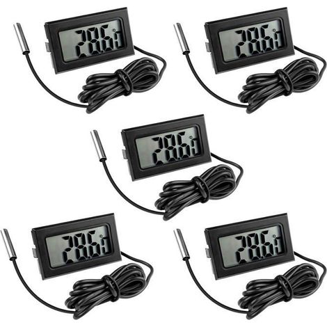 Pièces Thermomètre Frigo Digital, Sonde Temperature Numérique avec Écran LCD, Thermomètre Température avec Sonde de (1/5)