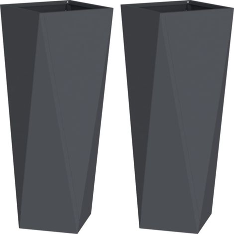 Maison Exclusive - Pflanzkübel 2 pcs Anthrazit 30 x 30 x 75 cm St