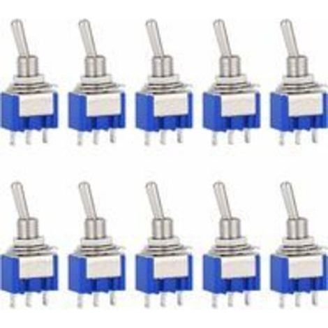 10 pièces AC 125 V 6A sur 3 broches Mini interrupteur à bascule 2 positions pour Arduino voiture camion bateau véhicule commutateur (1/5)