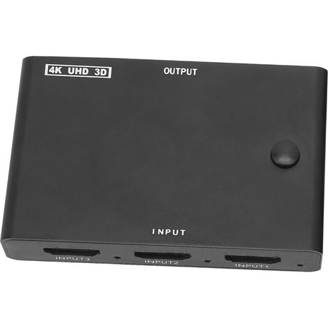 Commutateur 3 entrées/1 sortie compatible 4K x 2K Ultra HD, entrée RCA 3D, interface multimédia HD 3 ports pour Xbox 360 et ordinateur portable