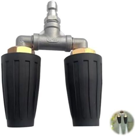 Ugello a doppio getto turbo rotante da 13 x 9,6 x 13 cm, 4000 PSI, pistola a getto turbo rotante 035, attacco rapido da 1/4", accessori per giardino, auto e idropulitrice. (1/4)