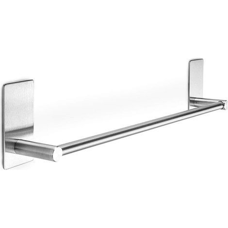 Auto-Adhésif Porte-Serviettes pour Salle De Bains ou Cuisine Acier Inoxydable, Acier Inoxydable Finition Brossée 40cm (1/4)