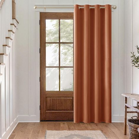Rideau Occultant Thermique Oeillets Lot de 1 140x225cm Brun Jaune (1/5)