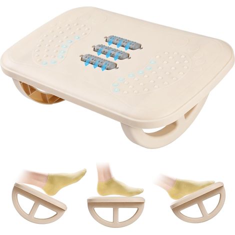 Repose-pieds sous Bureau Ergonomique, Repose-pieds à Bascule Antidérapants, avec Rouleaux de Massage, Soulage la Fatigue des Jambes, pour Maison/Bureau/Jouer à des Jeux etc (Blanc) (1/5)