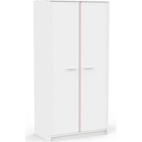 Armoire de chambre - REVERSO - Blanc mat - 2 portes - 88,3 x 50 x 180,9 cm (1/5)