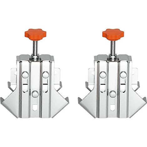 Serre-joint d'angle droit en acier inoxydable pour le travail du bois, réglable en 2 pièces -- (1/5)