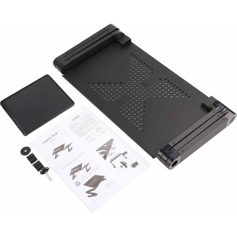 Eosnow Tragbarer Laptop-Schreibtisch, Notebook-Stnder, Tischtablett mit Maushalter, Schlafsofa, Schwarz