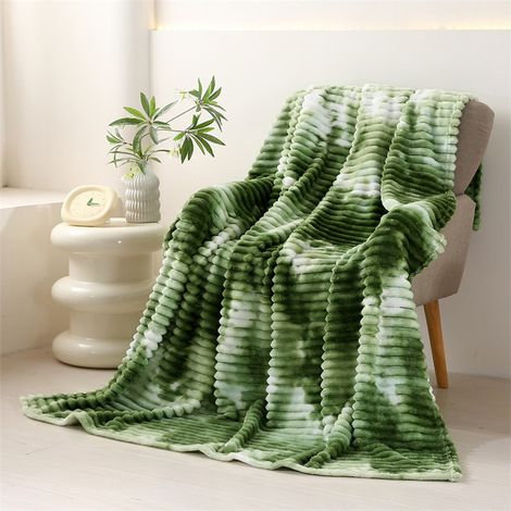 Couverture Velours - 70 x 100 cm - Pour Lit Canapé Hiver - 214 g - Polyester - Bleu Ciel (1/5)