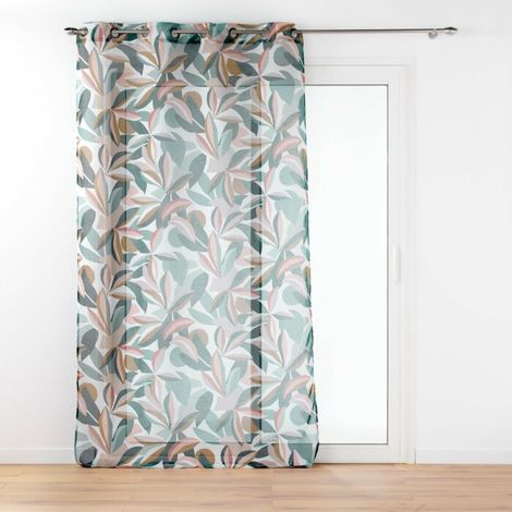 Voilage Grande Hauteur à Œillets 140 x 280 cm – Voile Sablé Imprimé Lavinia (1/4)
