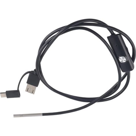 Endoscope USB pour téléphone Portable Android TypeC, caméra à Tube Serpent Endoscope à Objectif 3,9 mm, Endoscope étanche Haute définition, Cordon Semi-Rigide avec 6 lumières LED(1m/3.3ft) (1/5)