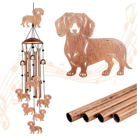 Carillon éolien pour extérieur,Meilleur cadeau pour maman,femme, grand-mère, amie,Décoration de terrasse pour salon, cour(Beagle) (1/5)