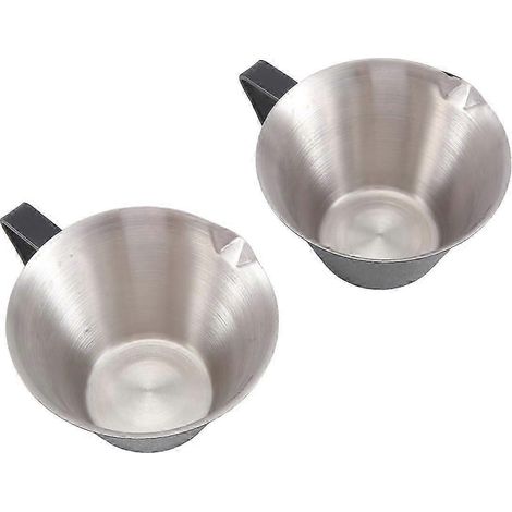 Lot de 2 tasses à expresso avec poignée, en acier inoxydable, pour verser le café. Idéal pour la cuisine. (1/5)