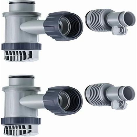 Schlauchadapter – Kolbenventil für Aufstellpools – Kompatibel mit Sandfiltern – Durchmesser 32 bis 38 mm – 2er-Pack (1/5)