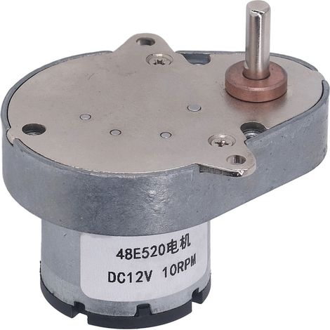 Moteur à engrenages CC 10 tr/min, arbre de sortie excentrique en laiton et aluminium, roulements robustes, moteur réducteur de vitesse CC 12 V (1/5)