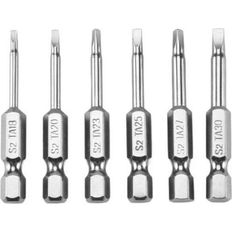 6 Pièces Embouts Vis Triangulaires Magnétiques Acier S2 Anti-Dérapage Tailles 1.8 2 2.3 2.5 2.7 3 mm
