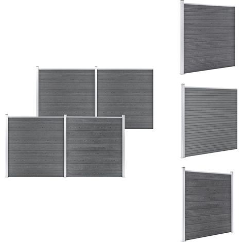 Gartenzaun WPC 699x186 cm Grau - Gartenzaun - WPC Zaun - Holz-Look Zaun - Wetterfest - Robust (1/5)