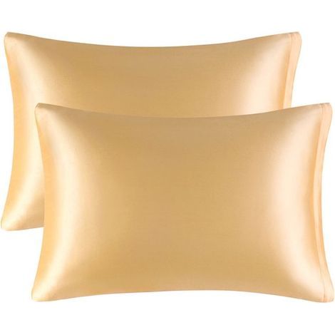 Longziming - Taie d'oreiller en soie de mûrier 51 x 76 cm – Taie d'oreiller en soie véritable – Housse de nuit douce et luxueuse pour les cheveux et la peau – Taie d'oreiller respirante et lisse avec (1/5)