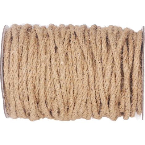 Corde en chanvre 6mm, 4 brins, 50 mètres, fibre naturelle torsadée, multifonction pour bricolage, décoration maison, projets créatifs DIY. (1/5)