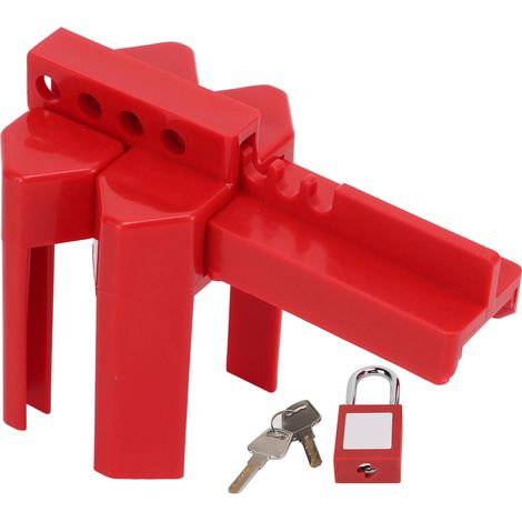 Ortviai Cadenas Sécurité pour Valve Boule Réglable Rouge DN8‑DN50 avec Pêne 38mm Industrie Chimique Électricité (1/3)