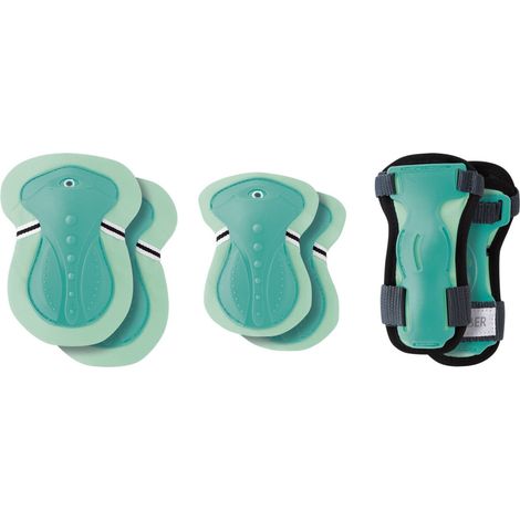 Set Protezioni per Bambini XXS per Gomiti Ginocchia Polsi Verde Menta