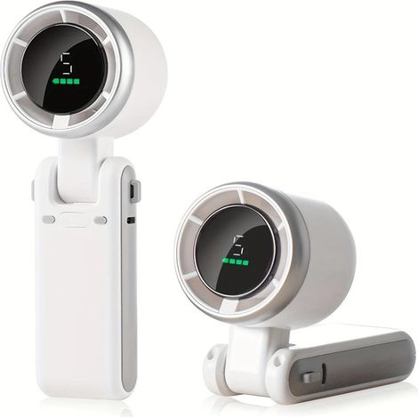Ventilatore ultra silenzioso, pieghevole e ricaricabile tramite USB, con 5 velocità e batteria da 1800 mAh (3 ore di autonomia). (1/5)