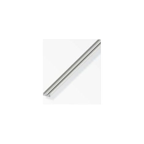ALFER - 1mt - PROFILO DI GIUDA A MONTAGGIO BASSO A DOPPIA U 6x15x6MM - IN PLASTICA RESISTENTE - COLORE BIANCO