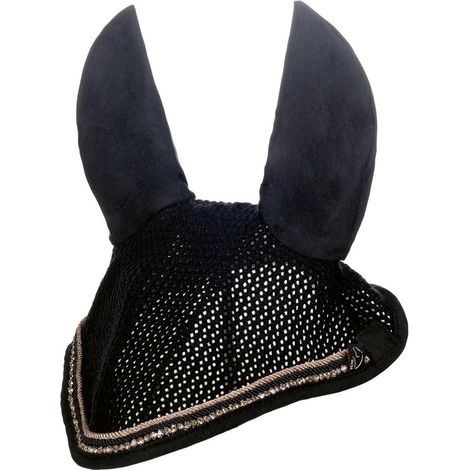 Cuffietta antimosche per cavalli modello Rosegold Glamour: pony, nero /rosa oro 9178 (1/4)