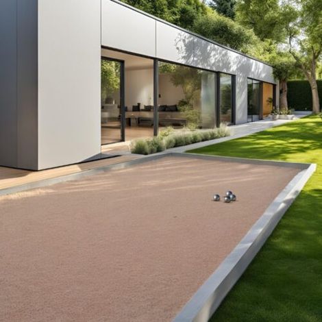 Pack Terrain de Pétanque ROSE 48M² (Traverses + Géotextile + GNT + Sable Rose de Provence) - Livraison PREMIUM (1/5)