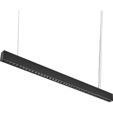 Silamp – Réglette suspendue LED 120 cm 35W – Flux lumineux 3500 lm – Couleur noire – Température de couleur 6000K – Installation directe (1/2)