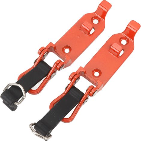2 Porte-pelle robustes pour barre de toit, kit fixation mâchoire métal caoutchouc voiture camion garage orange (1/5)